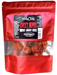 Electric Pepper Company Wicked Tickle Ghost Peppers<br>
2 OZ Bag