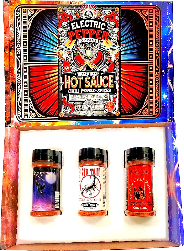 Wicked Reaper Wicked Reaper Extreme Chili Powder Gift Set, 3 Pack – Ghost, Scorpion, Carolina Reaper, 2 oz Bottles