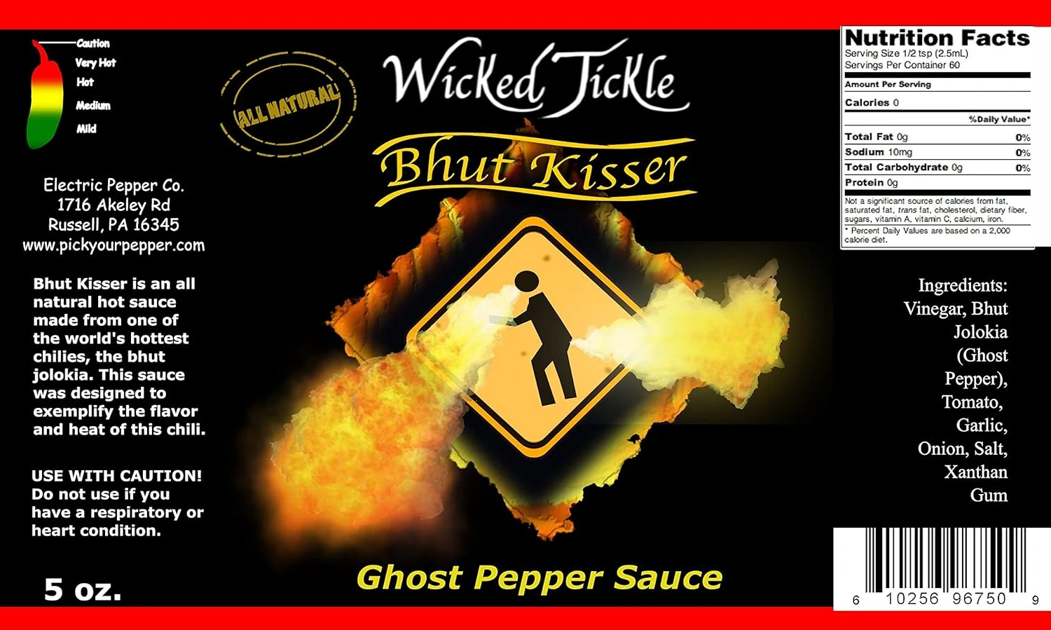 Product Label For Wicked Tickle Bhut Kisser